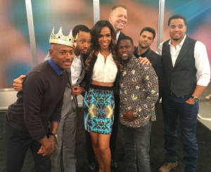 Screen shot of Michelle Williams on GMA with the men of ‘Think Like a Man Too’
