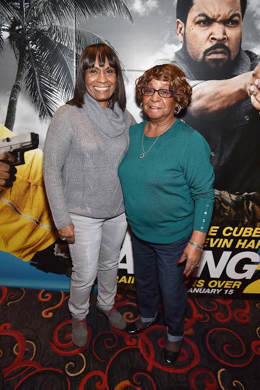 ATLANTA, GA - JANUARY 13: Joyce Burruss and Aunt Bertha attend "Ride Along 2" Advance Screening at Regal Cinemas Atlantic Station on January 13, 2016 in Atlanta, Georgia. (Photo by Paras Griffin/Getty Images for Universal Pictures)