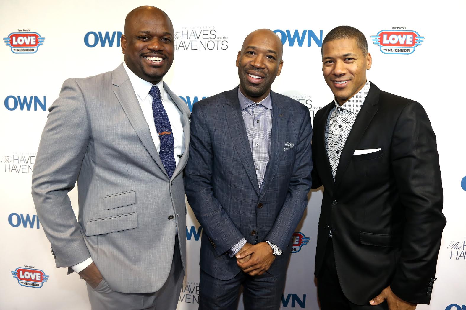 NEW YORK, NY - JANUARY 08: (L-R): Khalil Hasan, J. Alexander Martin and Shannon Lanier attend the OWN Press Lunch with Tyler Perry and the casts of "The Haves and the Have Nots" and "Love Thy Neighbor" on January 8, 2016 in New York City. (Photo by Johnny Nunez/Getty Images for Oprah Winfrey Network)